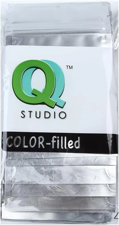QQ Studio 100PCS Matte Double-Sided Colored Stand-Up Resealable QuickQlick™ Bags (12x18cm (4.7x7.1"), Silver)
