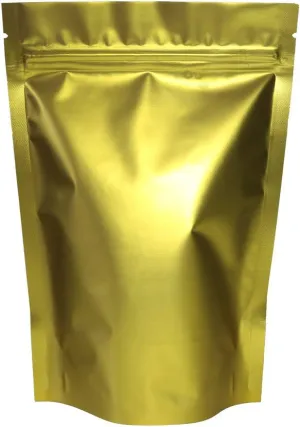 QQ Studio 100PCS Matte Double-Sided Colored Stand-Up Resealable QuickQlick™ Bags (14x20cm (5.5x7.9"), Gold)