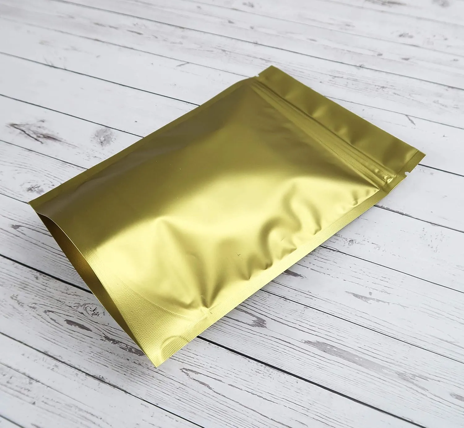 QQ Studio 100PCS Matte Double-Sided Colored Stand-Up Resealable QuickQlick™ Bags (14x20cm (5.5x7.9"), Gold)