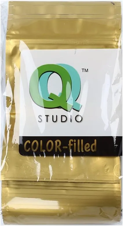 QQ Studio 100PCS Matte Double-Sided Colored Stand-Up Resealable QuickQlick™ Bags (14x20cm (5.5x7.9"), Gold)