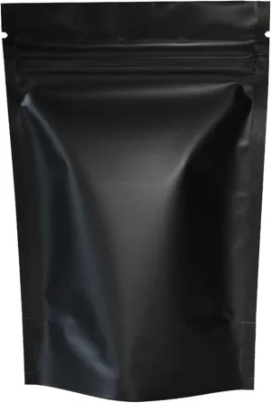 QQ Studio 100PCS Matte Double-Sided Colored Stand-Up Resealable QuickQlick™ Bags (16x22cm (6.3x8.6"), Black)