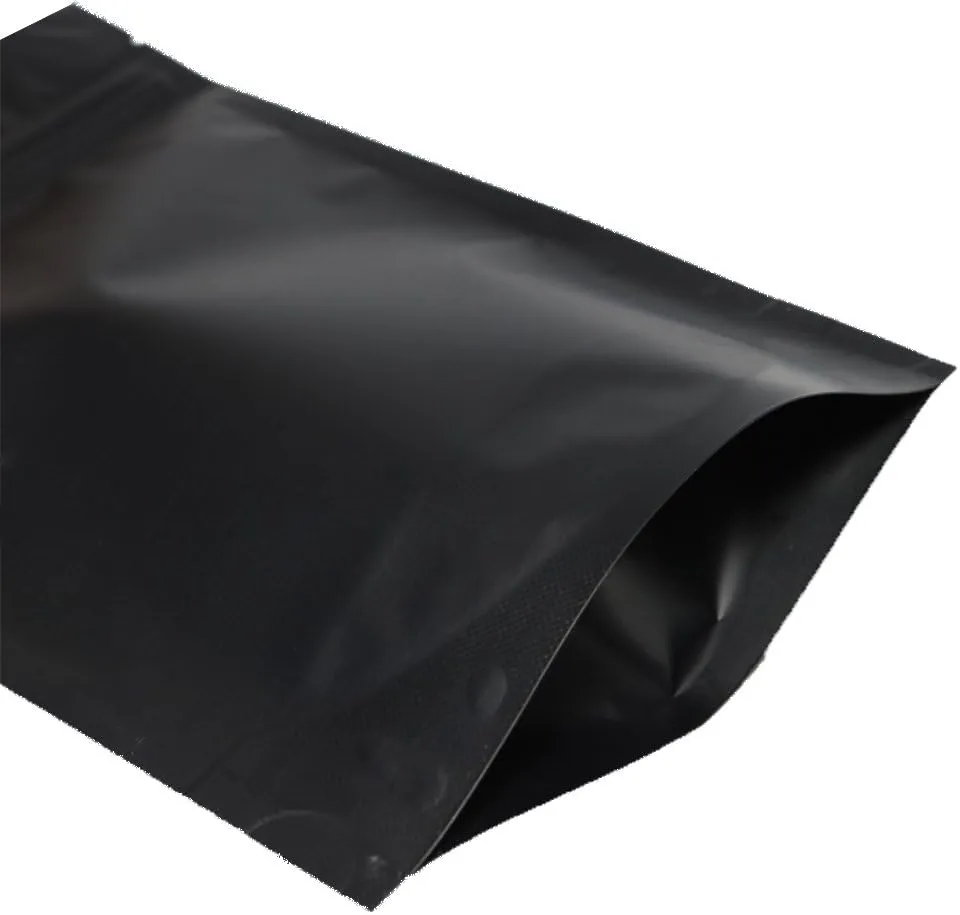 QQ Studio 100PCS Matte Double-Sided Colored Stand-Up Resealable QuickQlick™ Bags (16x22cm (6.3x8.6"), Black)