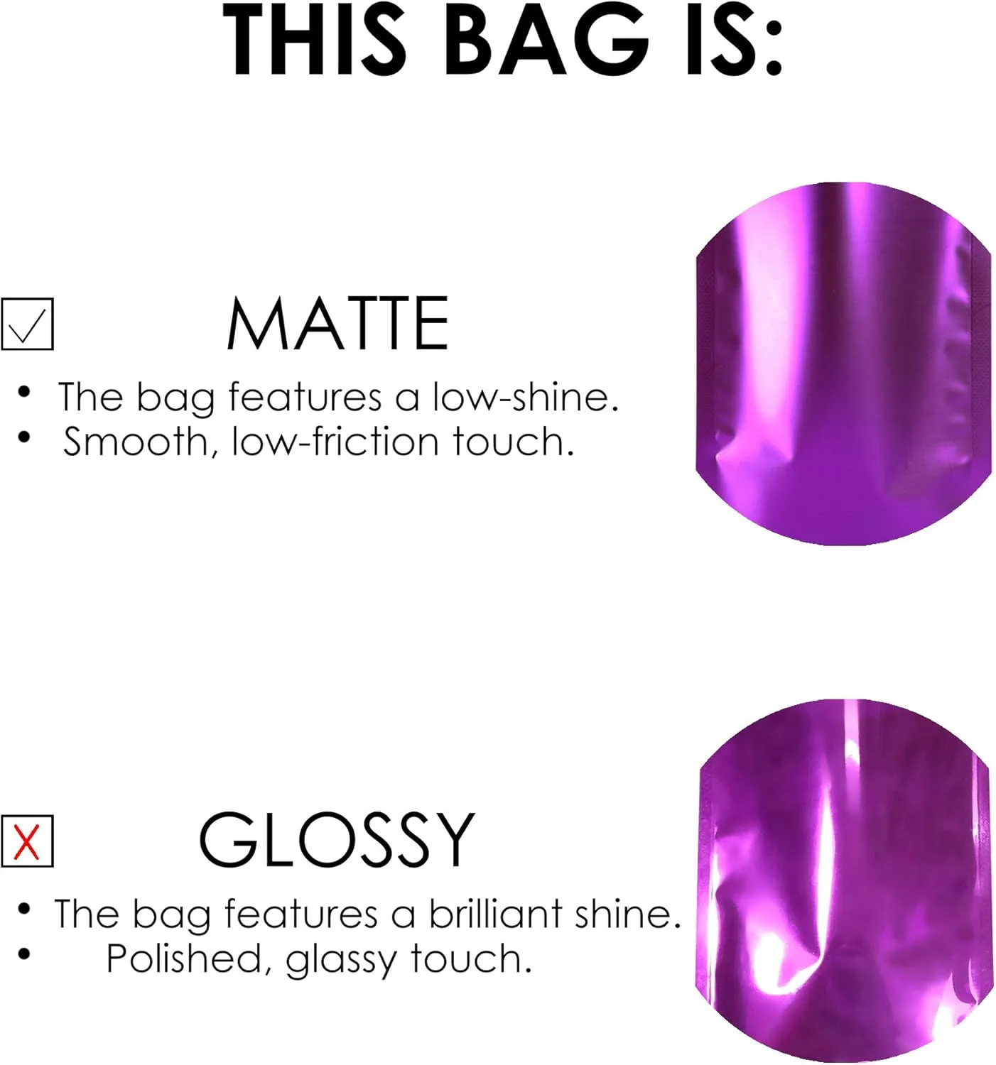 QQ Studio 100PCS Matte Double-Sided Colored Stand-Up Resealable QuickQlick™ Bags (16x22cm (6.3x8.6"), Silver)
