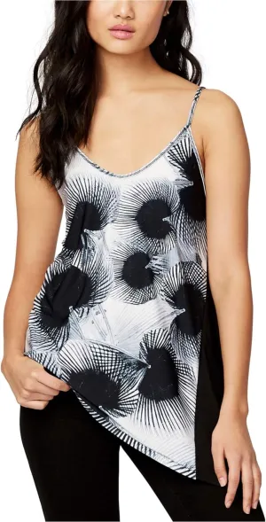 RACHEL Rachel Roy Women's Printed Asymmetrical Camisole Black Combo Large