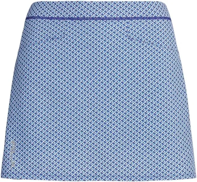 RLX Ralph Lauren Girls Pleated Active Skort, Abstract Geo Blue, Medium (8-10)