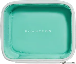 ROWNYEON Clear Makeup Bag,Leather Waterproof Cosmetic Bag,Travel Makeup Bag for Women,Portable Toiletry Bag Train Case with Zipper White (Medium)