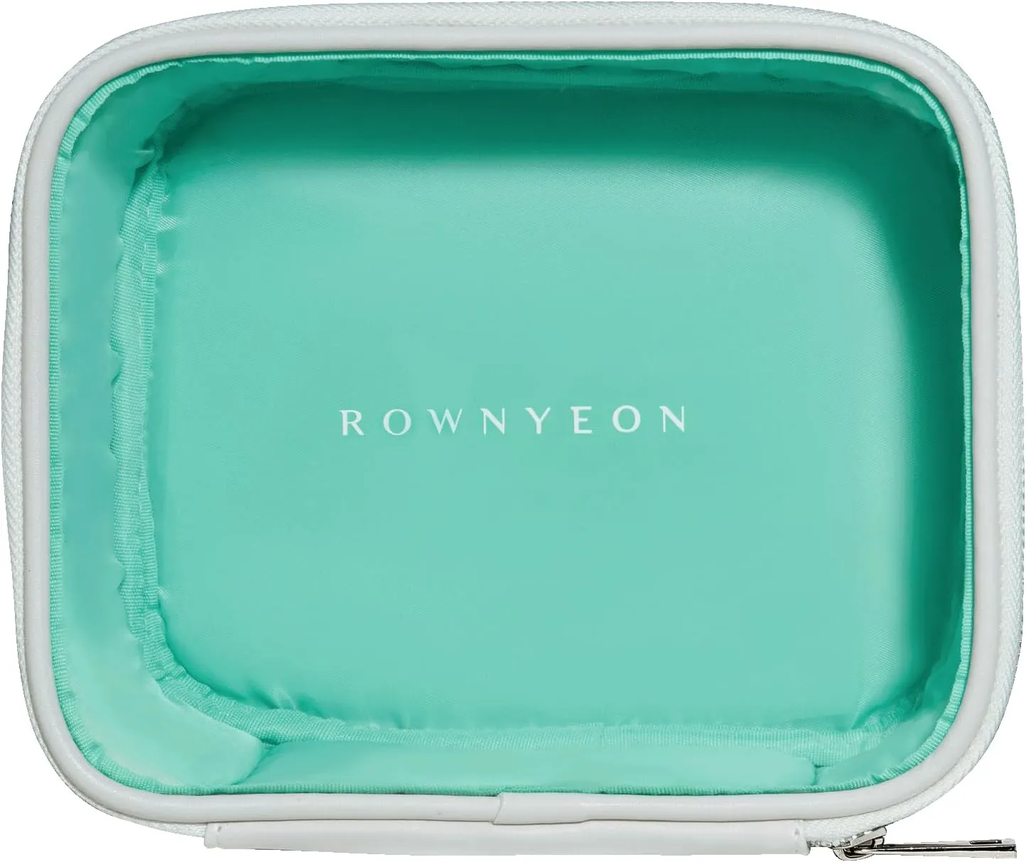 ROWNYEON Clear Makeup Bag,Leather Waterproof Cosmetic Bag,Travel Makeup Bag for Women,Portable Toiletry Bag Train Case with Zipper White (Medium)