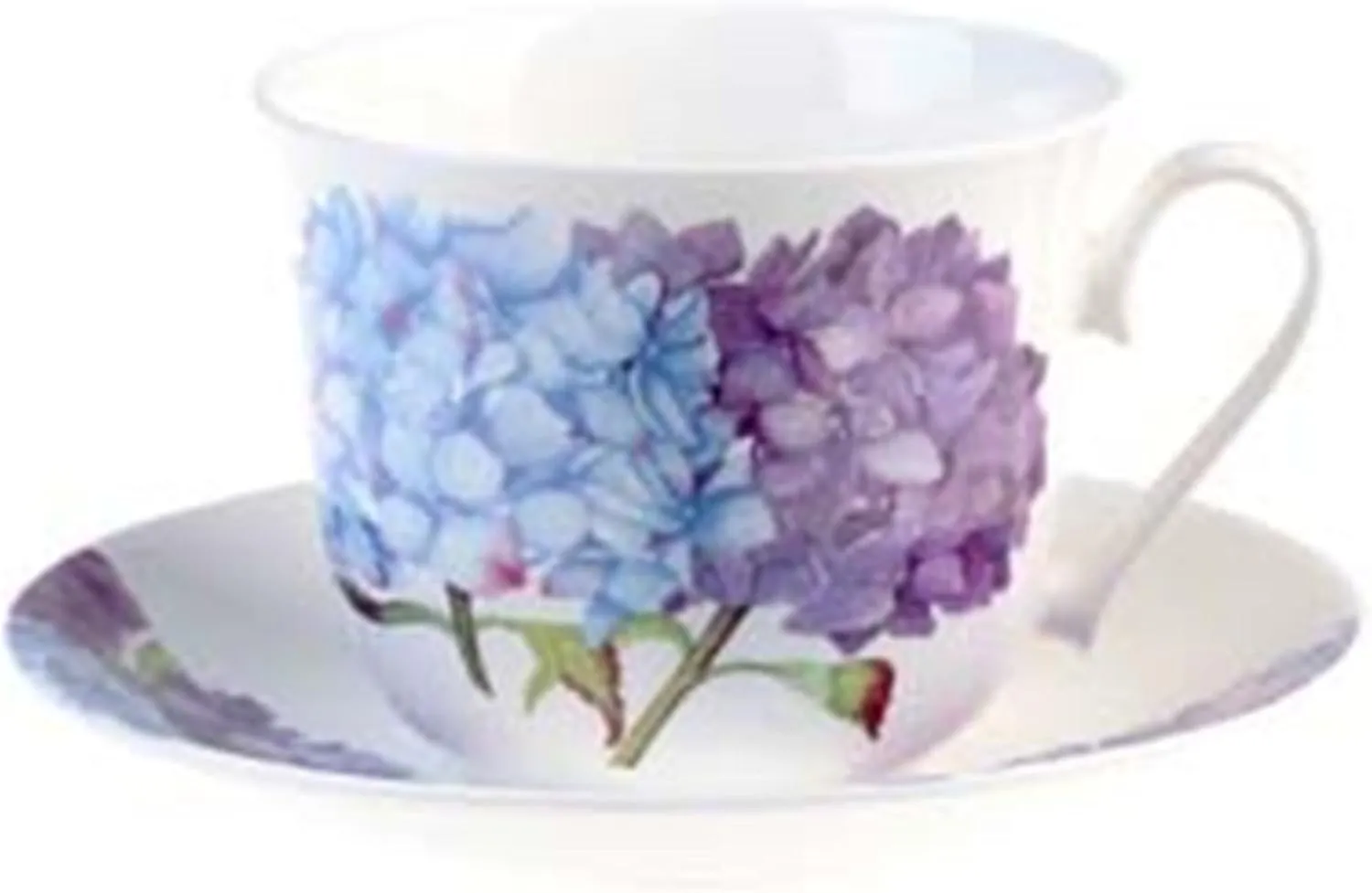 Roy Kirkham Breakfast Cup/Saucer, Hydrangea, Set of 2
