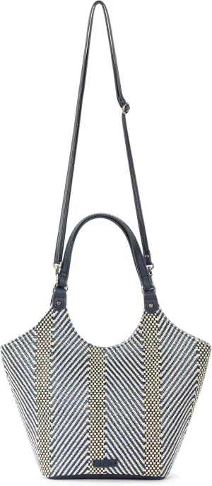 Sakroots Roma Small Shopper in Woven Textile, Double Shoulder Straps, Navy Spirit Desert Woven