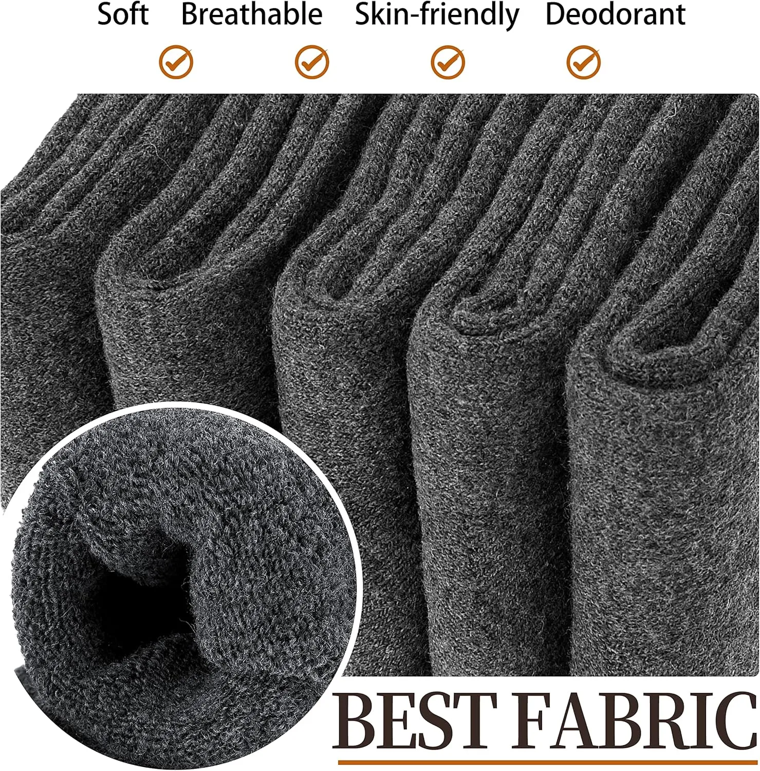 Sandsuced 5 Pack Merino Wool Hiking Socks for Women Warm Winter Thick Thermal Cozy Boot Work Soft Ladies Socks