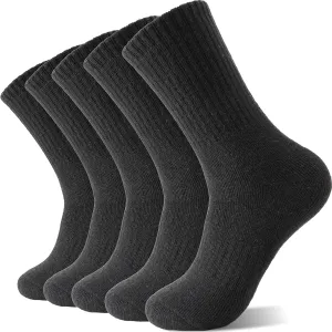 Sandsuced 5 Pack Merino Wool Hiking Socks for Women Warm Winter Thick Thermal Cozy Boot Work Soft Ladies Socks