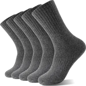 Sandsuced 5 Pack Merino Wool Hiking Socks for Women Warm Winter Thick Thermal Cozy Boot Work Soft Ladies Socks