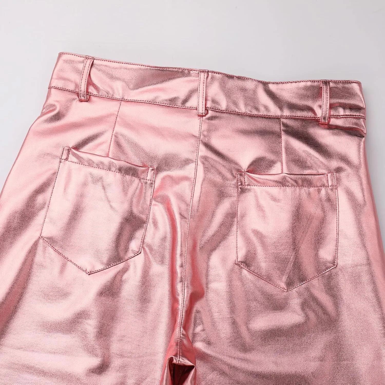 Shiny Metallic Women's Holographic Glitter Rave Dance Cropped Pants