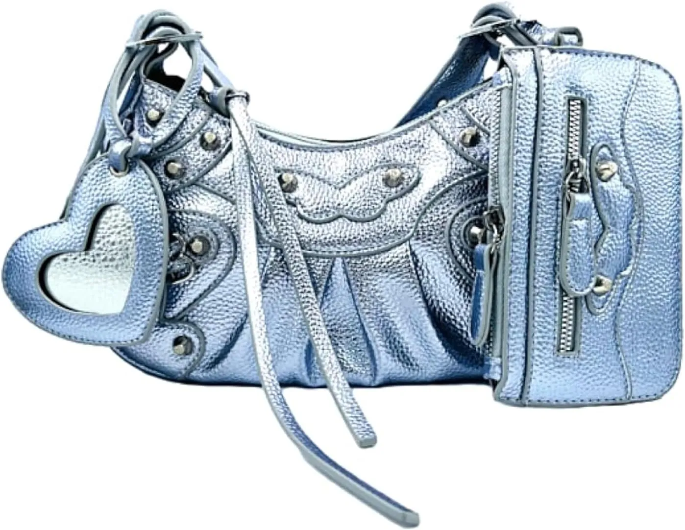 Shoulder Bag for Women, Leather Hobo Bag, Punk Style Y2k Crossbody Purse with Rivet