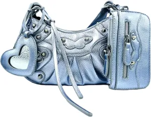 Shoulder Bag for Women, Leather Hobo Bag, Punk Style Y2k Crossbody Purse with Rivet