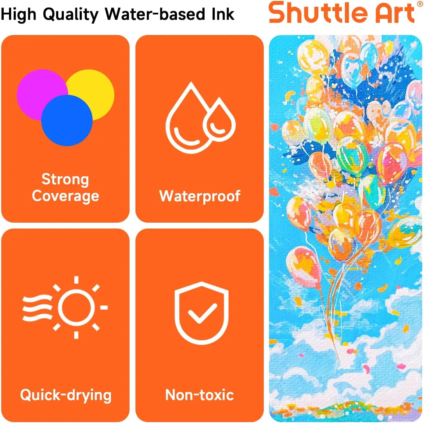 Shuttle Art 60 Colors Dual Tip Acrylic Paint Markers, Brush Tip and Fine Tip Acrylic Paint Pens for Rock Painting, Ceramic, Wood, Canvas, Plastic, Glass, Stone, Calligraphy, Card Making, DIY Crafts
