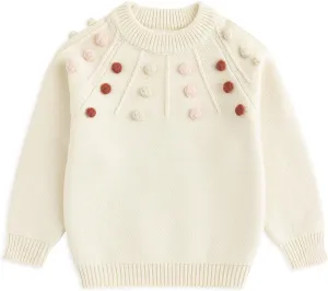 Simplee kids Baby Sweater with Bear in The Pocket Hand Crocheted Pullover Sweater Knit Toddler Clothes for Winter and Fall