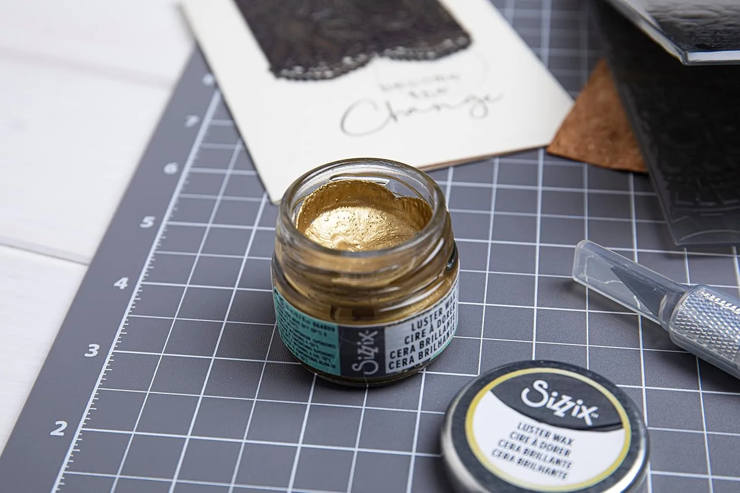 Sizzix Gold, Effectz Luster Wax 664809, Metallic Gilding Polish, 20ml, 0.67 Fl Oz (Pack of 1)