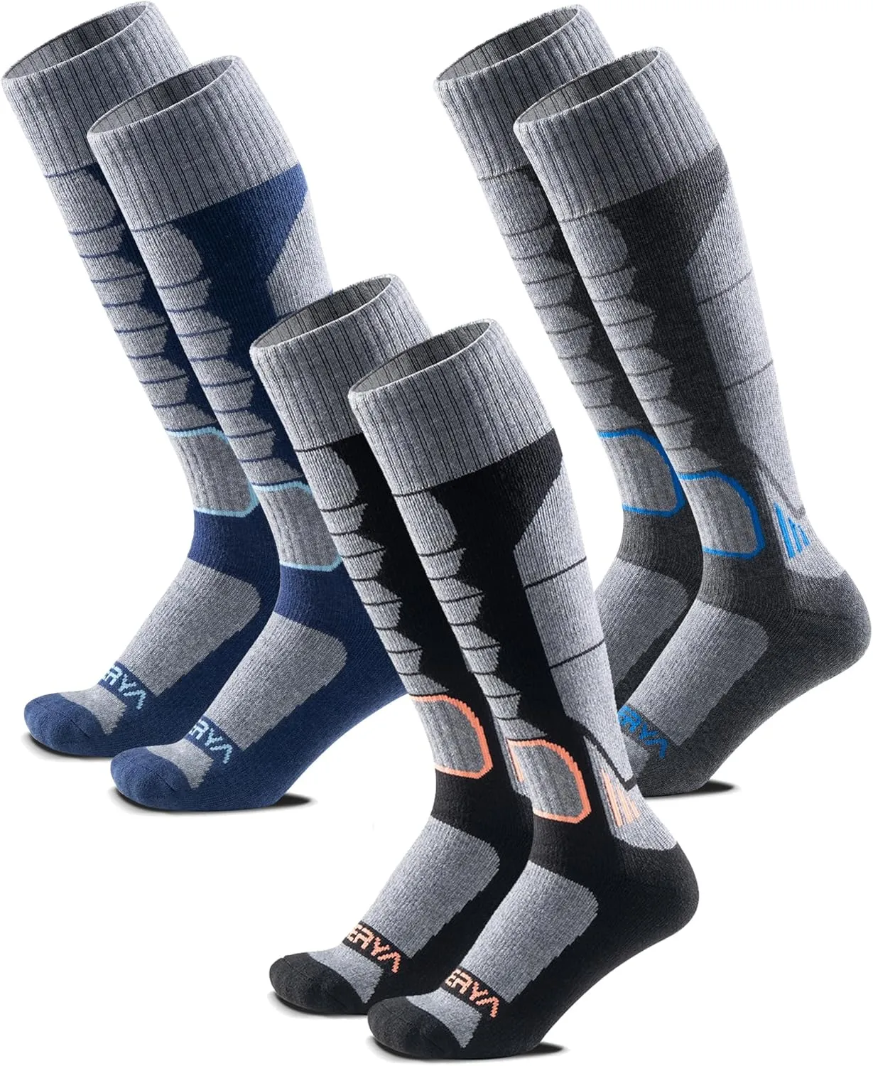 Ski Sock Merino Wool Ski Socks Mens Womens Skiing & Snowboarding Socks, Over The Calf