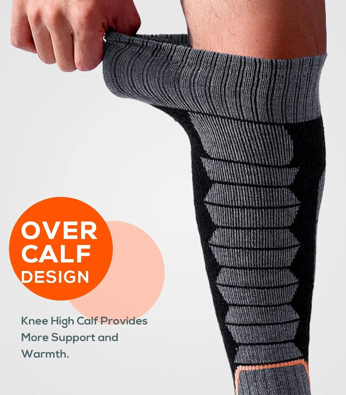 Ski Sock Merino Wool Ski Socks Mens Womens Skiing & Snowboarding Socks, Over The Calf