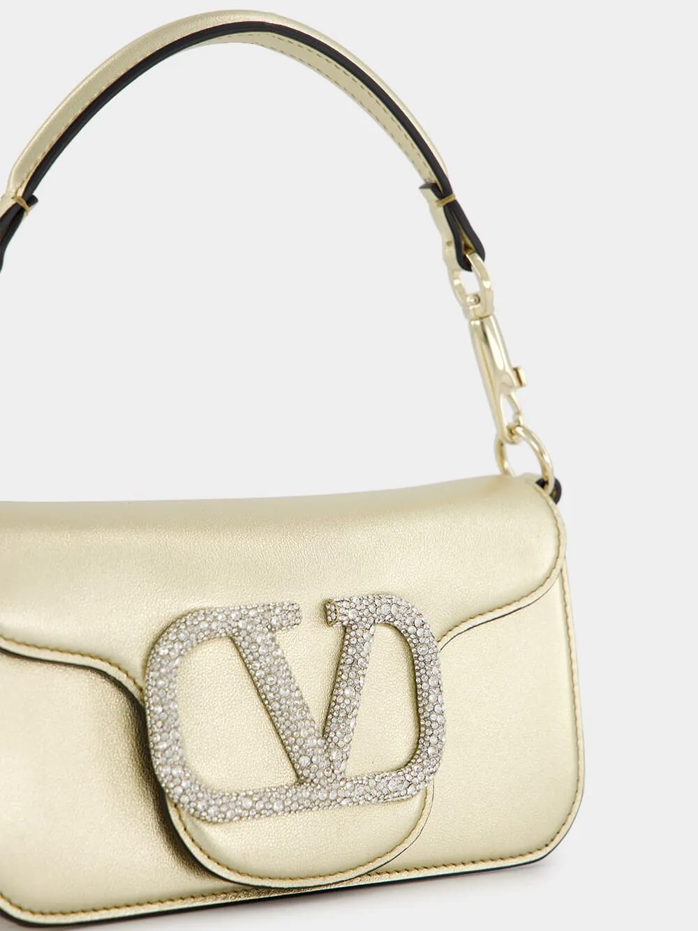 Small Locò Crystal-Embellished Metallic Bag