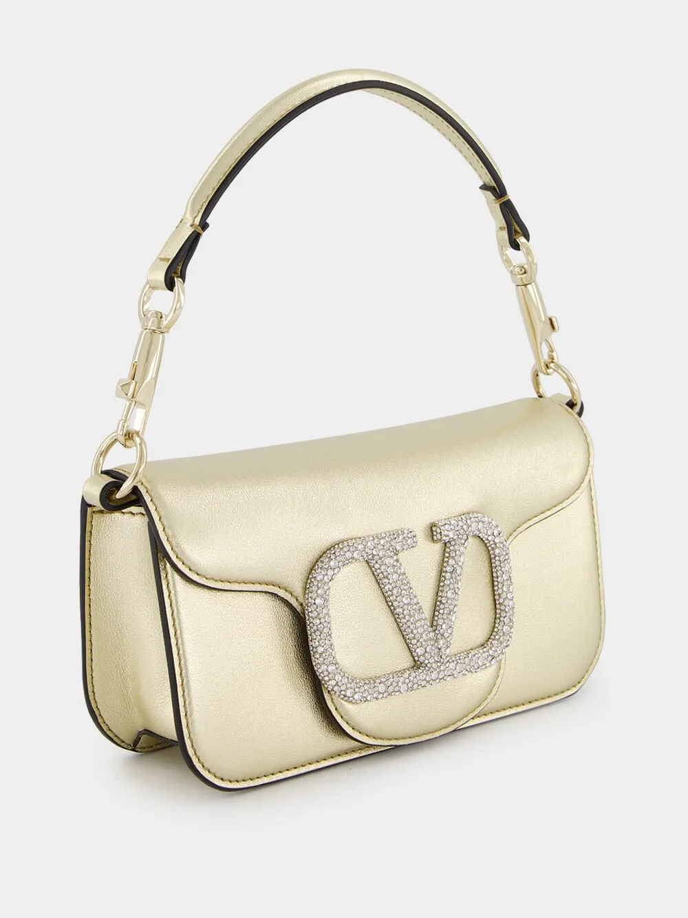 Small Locò Crystal-Embellished Metallic Bag