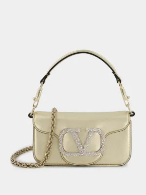 Small Locò Crystal-Embellished Metallic Bag