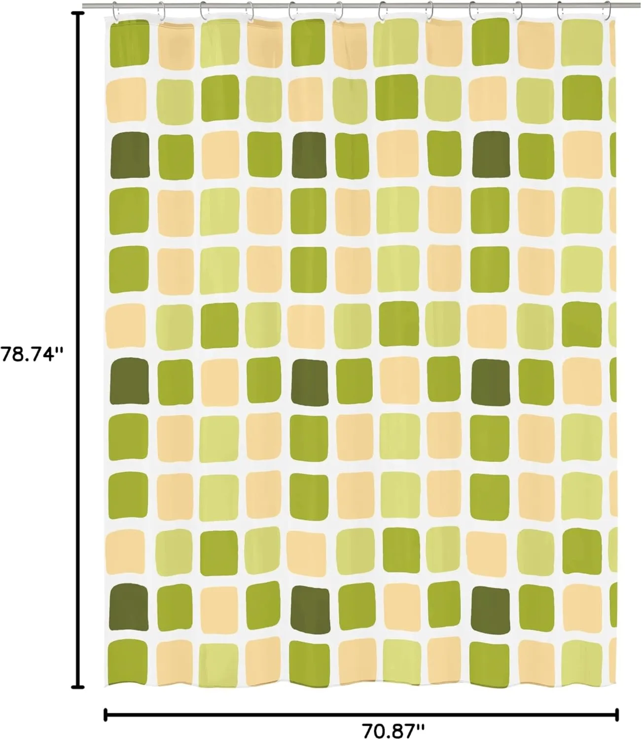 Sonny PVC Free 100% Peva Shower Curtain 70.9x78.7in [180x200cm] (Green)