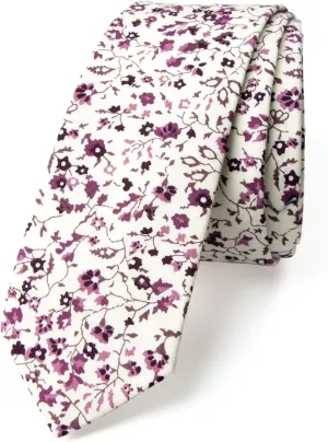 Spring Notion Men's Cotton Printed Floral Skinny Tie