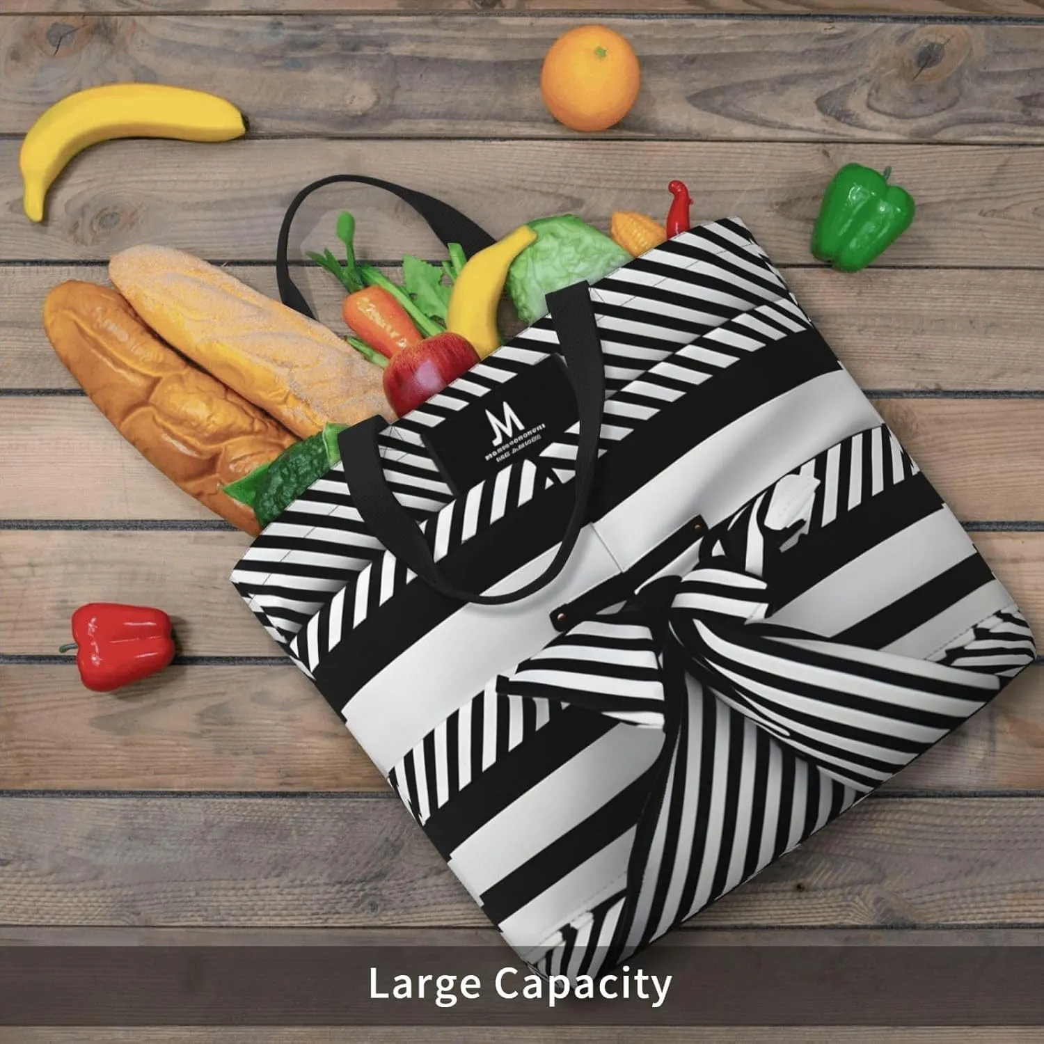 SSIMOO Colored Stripes Vertical Stylish Zipper Shopping Bags,Shoulder Bag,The Perfect Blend Of Style And Convenience