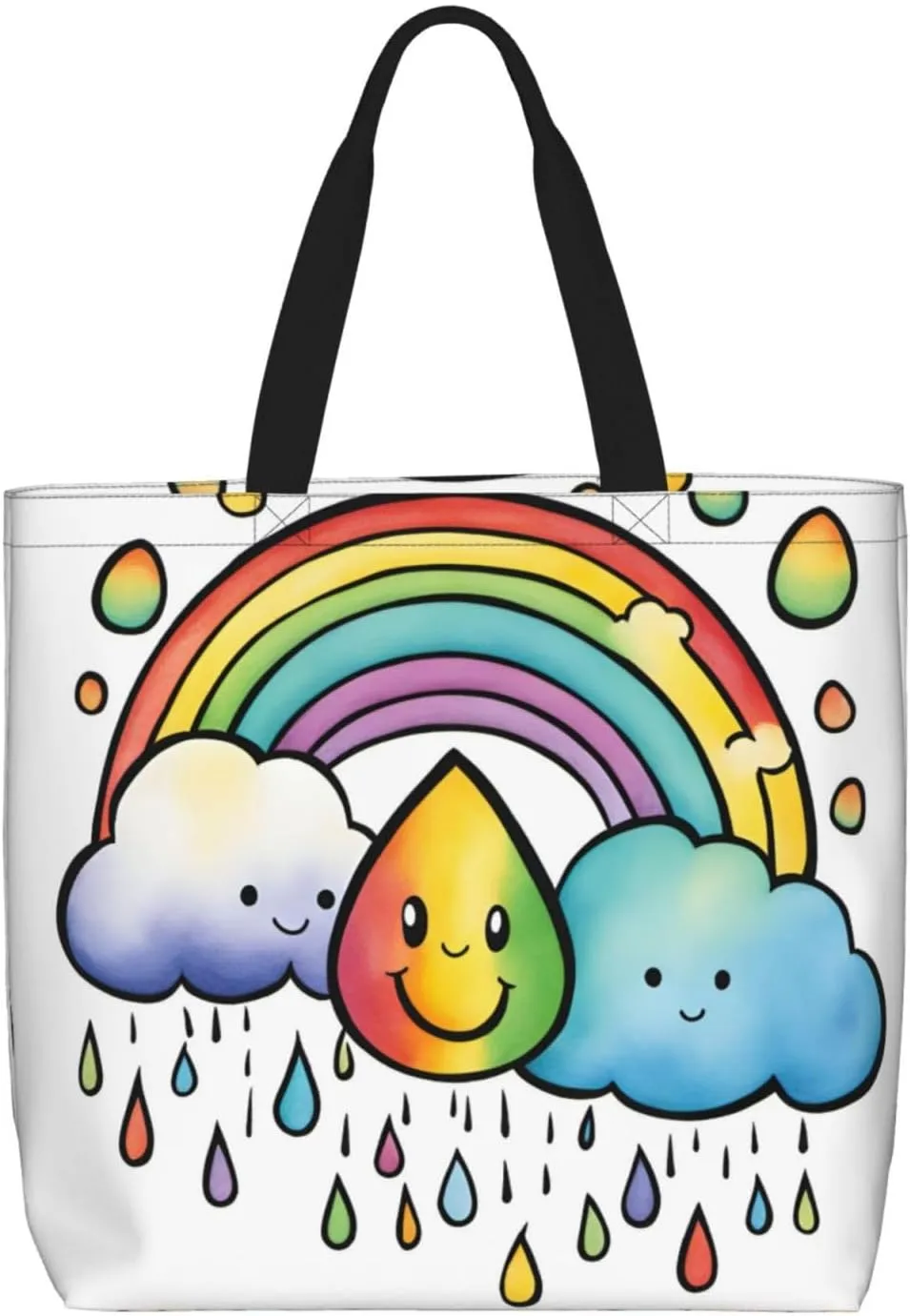 SSIMOO Colored Stripes Vertical Stylish Zipper Shopping Bags,Shoulder Bag,The Perfect Blend Of Style And Convenience