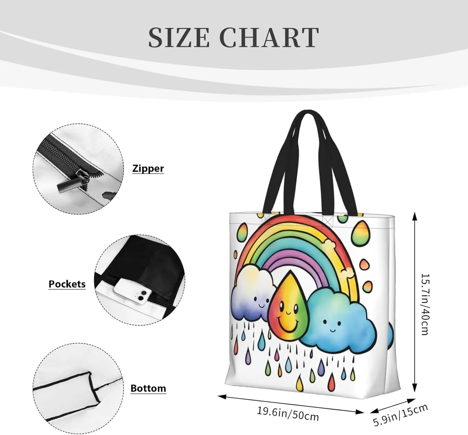 SSIMOO Colored Stripes Vertical Stylish Zipper Shopping Bags,Shoulder Bag,The Perfect Blend Of Style And Convenience