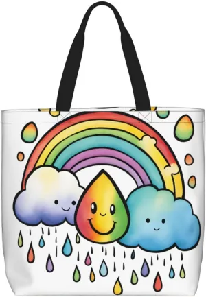 SSIMOO Colored Stripes Vertical Stylish Zipper Shopping Bags,Shoulder Bag,The Perfect Blend Of Style And Convenience