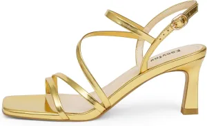Strappy Heels for Women Square Open Toe 7cm/2.76" Heels Dressy Heeled Sandals