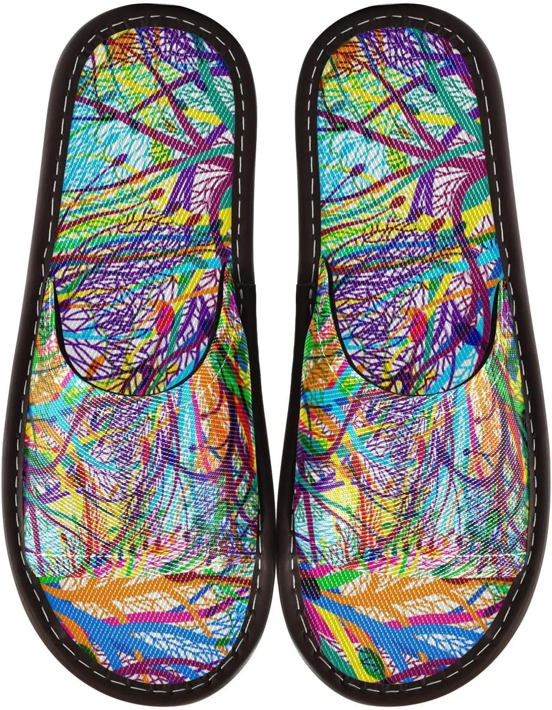 susiyo Slippers for Women Men Abstract Colored Seamless Summer House Slippers