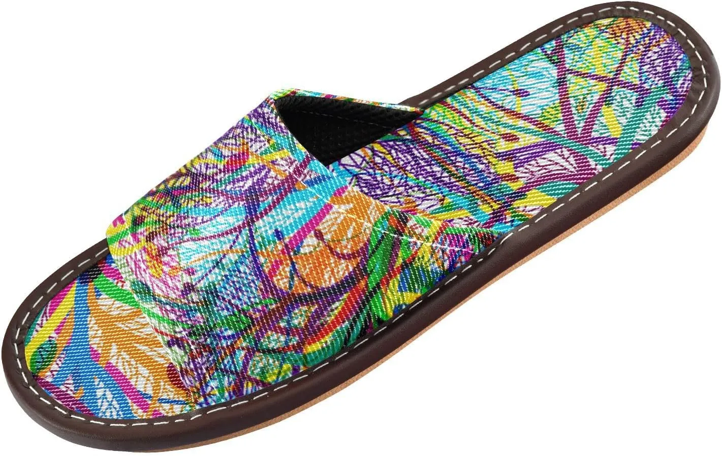 susiyo Slippers for Women Men Abstract Colored Seamless Summer House Slippers