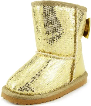 The Doll Maker Metallic Gold Sequins Snow boot - FBA1641707-2