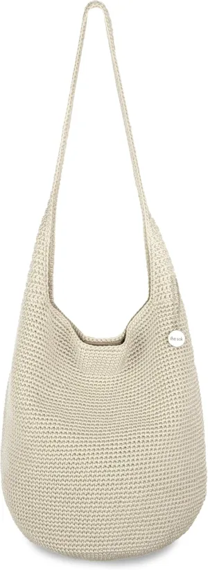 The Sak 120 Hobo Bag in Crochet - Large Women's Purse & Shoulder Bag for Everyday Travel - Durable Handbag With Back Zipper Pocket and Magnetic Snap Closure - Crochet/Natural