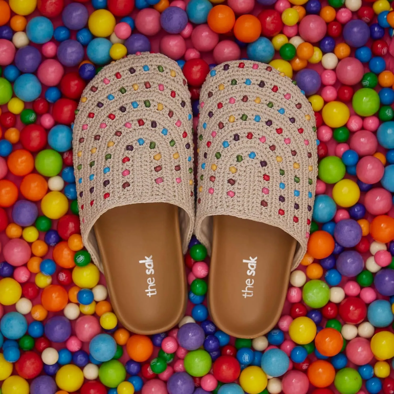 The Sak Bolinas Clog for Kids in Crochet and Leather, Slip On Entry