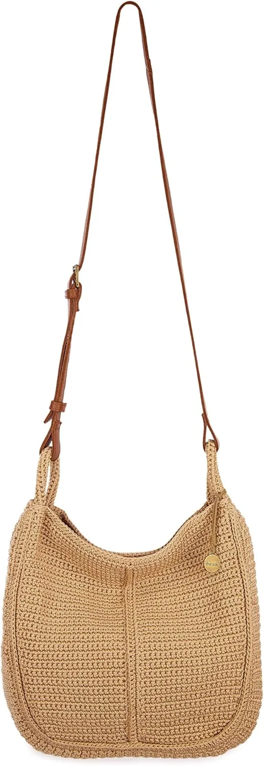 The Sak Los Feliz Crossbody Purse - Hand Crochet Women's Handbag for Everyday & Travel - Cross Body Bag With Zipper Pockets & Adjustable Shoulder Bag Strap - Bamboo