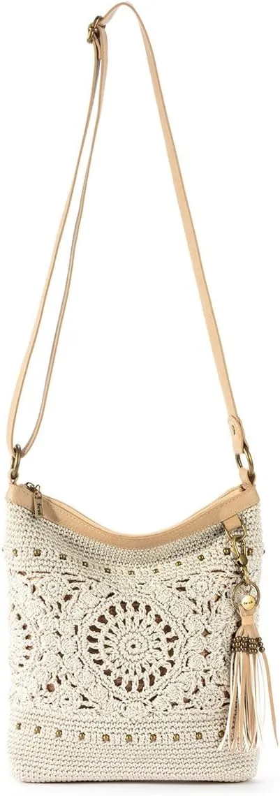 The Sak Lucia Crossbody Purse - Hand Crochet Women's Handbag for Everyday & Travel - Cross Body Bag With Zipper Pockets