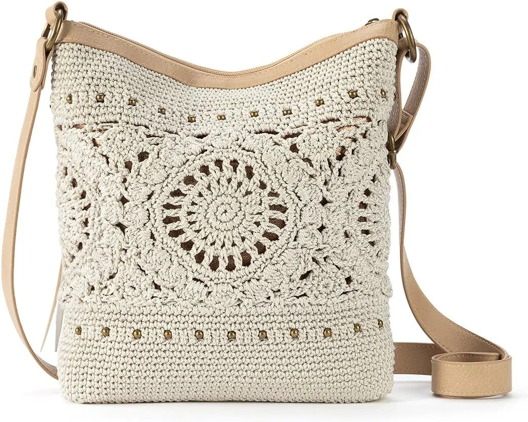 The Sak Lucia Crossbody Purse - Hand Crochet Women's Handbag for Everyday & Travel - Cross Body Bag With Zipper Pockets