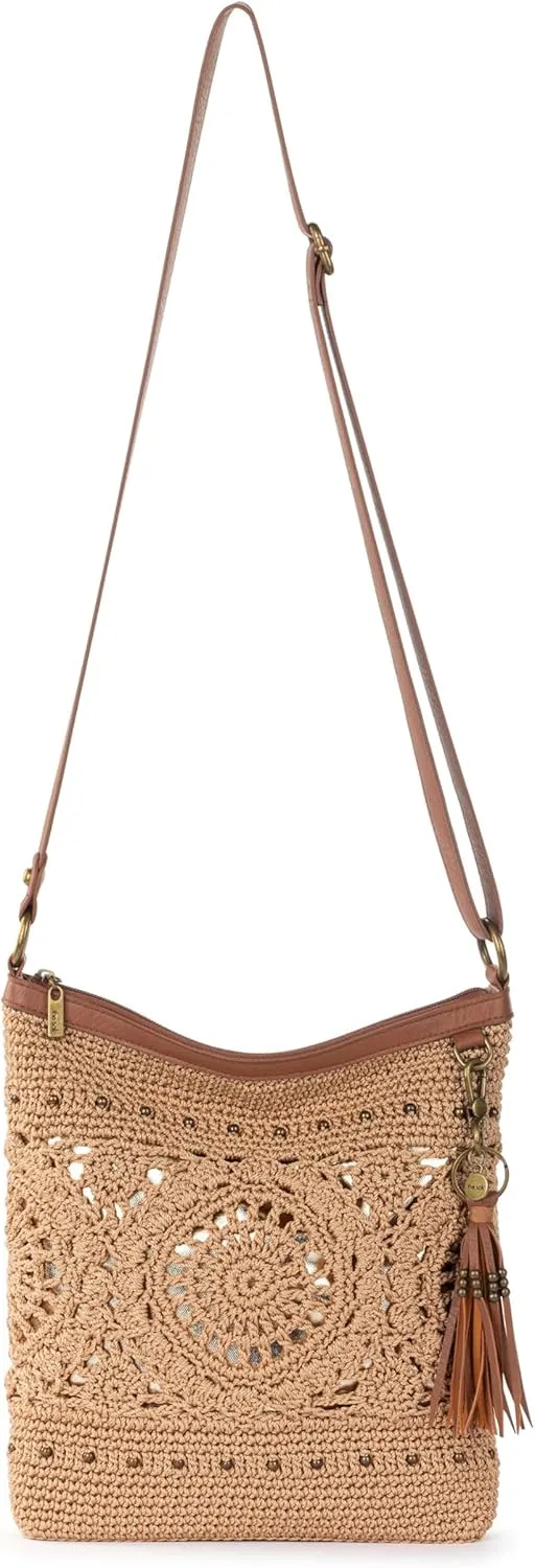 The Sak Lucia Crossbody Purse - Hand Crochet Women's Handbag for Everyday & Travel - Cross Body Bag With Zipper Pockets