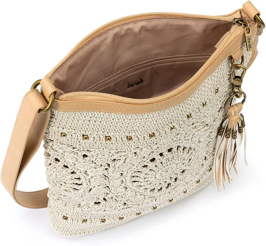 The Sak Lucia Crossbody Purse - Hand Crochet Women's Handbag for Everyday & Travel - Cross Body Bag With Zipper Pockets