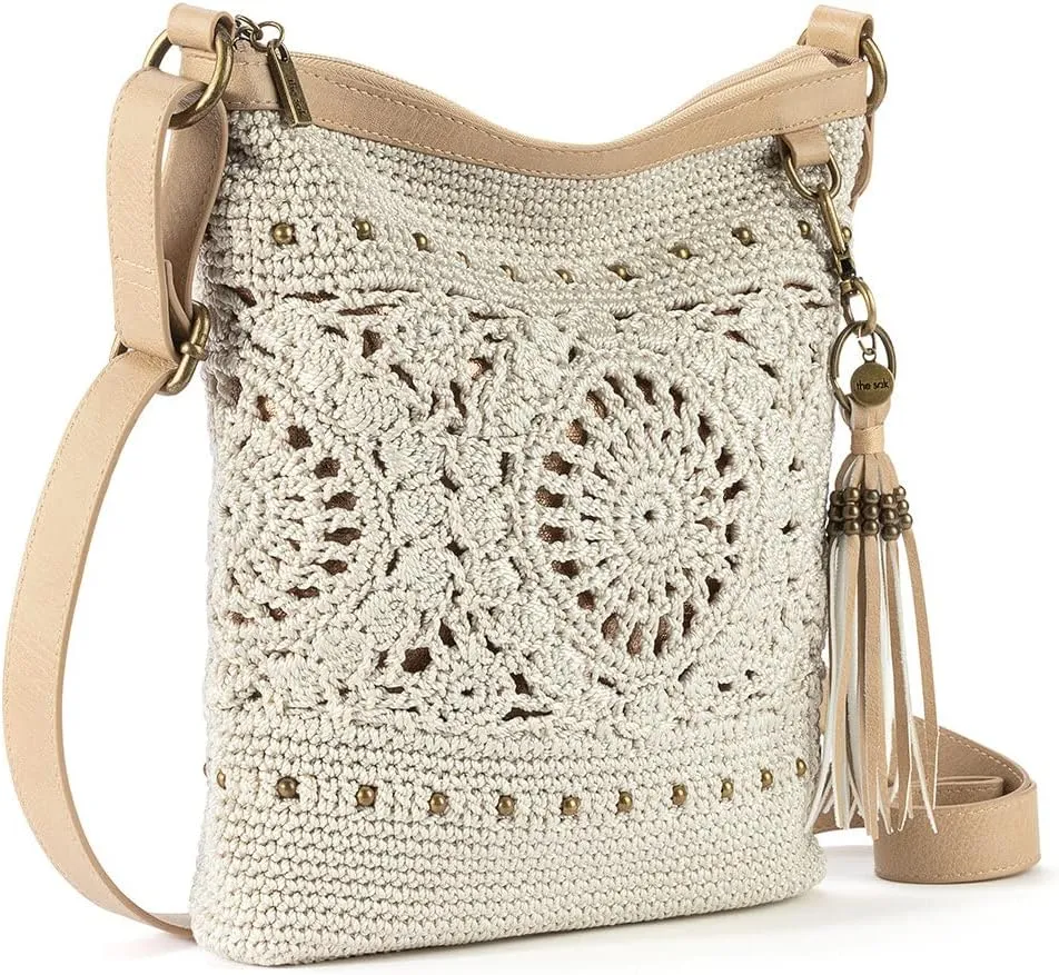 The Sak Lucia Crossbody Purse - Hand Crochet Women's Handbag for Everyday & Travel - Cross Body Bag With Zipper Pockets