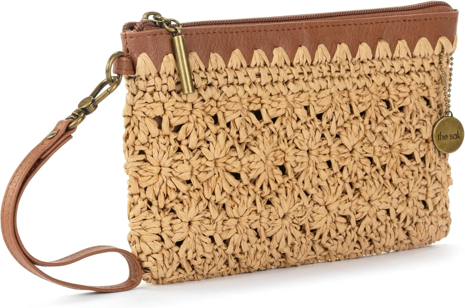 The Sak Vita Wristlet Purse - Small Hand Crochet Women's Clutch for Everyday & Travel - Mini Handbag With Card Slots & Zipper