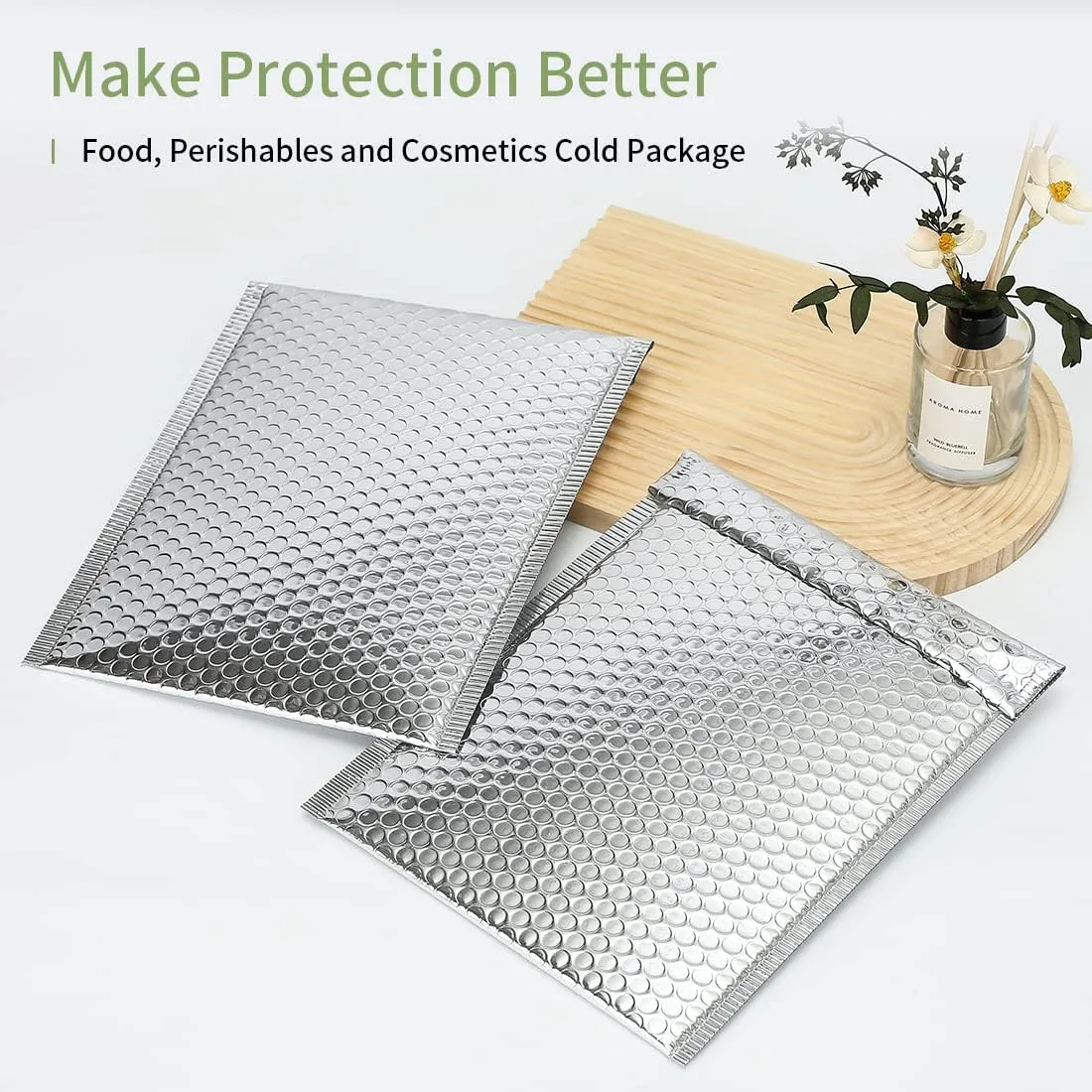 Thermal Bubble Mailer 11 x 15 Inch,Pack of 10 Self Seal Cool Bubble Mailers,Insulated Mailers for Cold Shipping,Foil Mailing Envelopes,Insulated Shipping Bags for Food, Perishables, Cosmetics