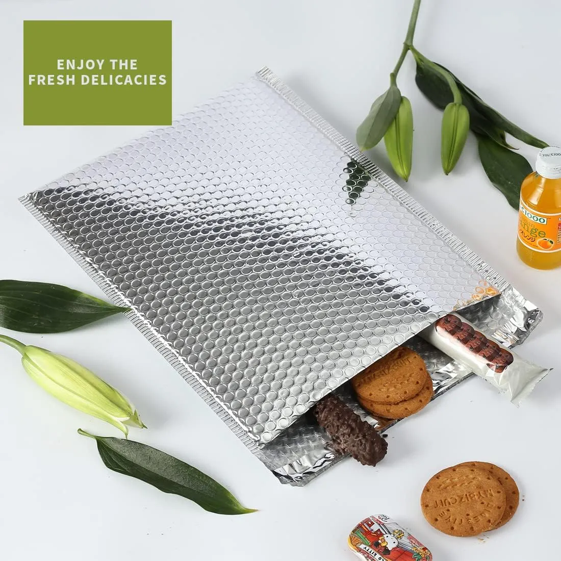 Thermal Bubble Mailer 11 x 15 Inch,Pack of 10 Self Seal Cool Bubble Mailers,Insulated Mailers for Cold Shipping,Foil Mailing Envelopes,Insulated Shipping Bags for Food, Perishables, Cosmetics