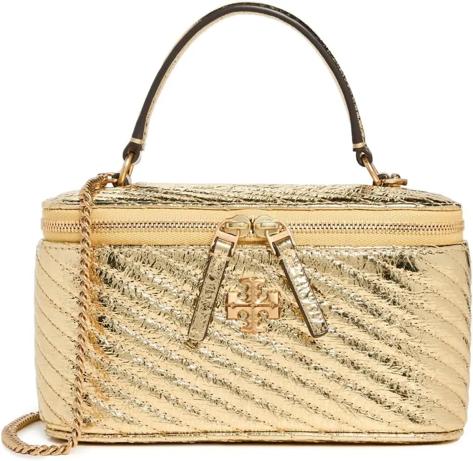 Tory Burch Women's Kira Metallic Moto Quilt Vanity Case