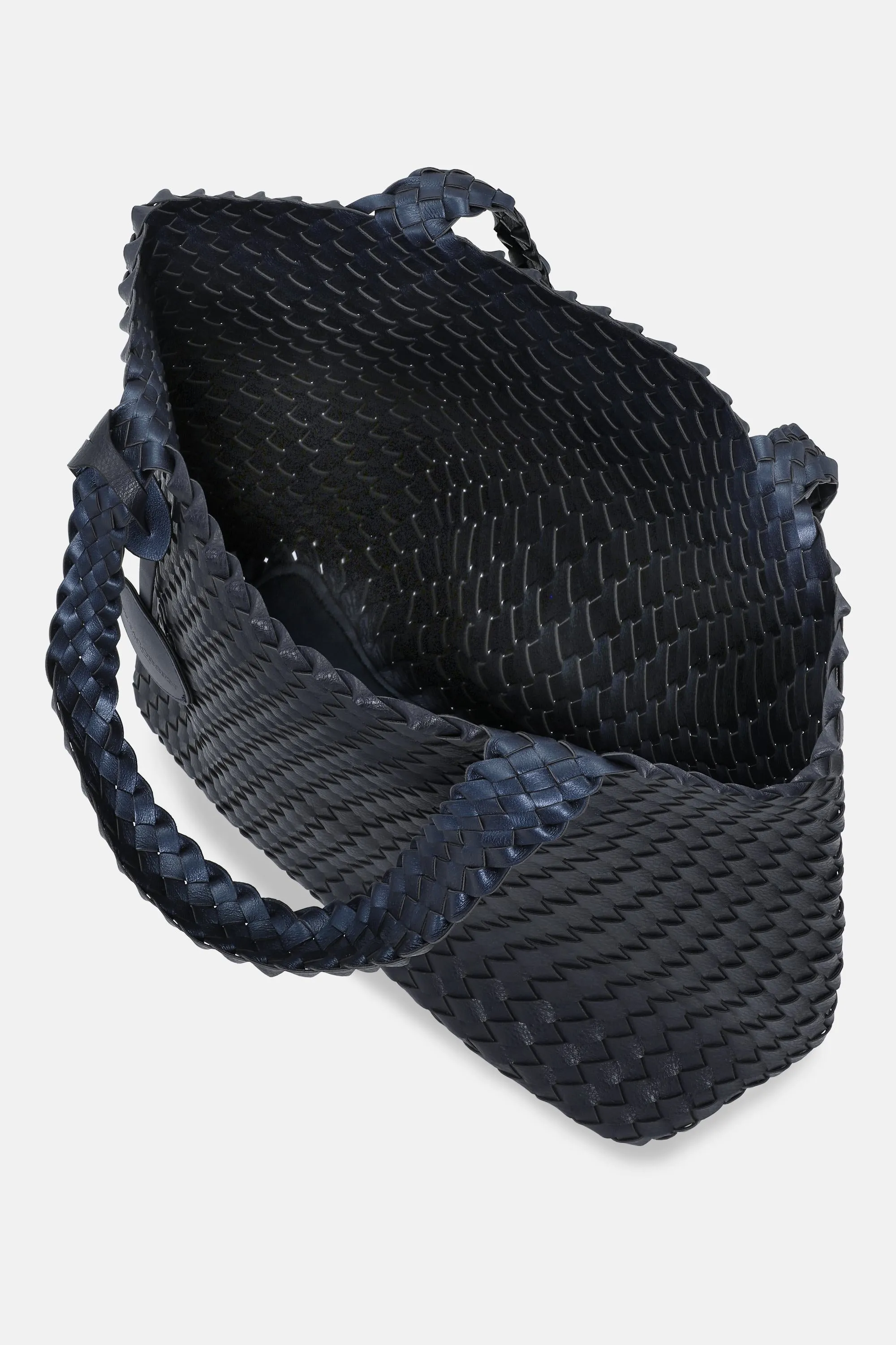 Tote Bag Flettet - Navy Metallic Blue